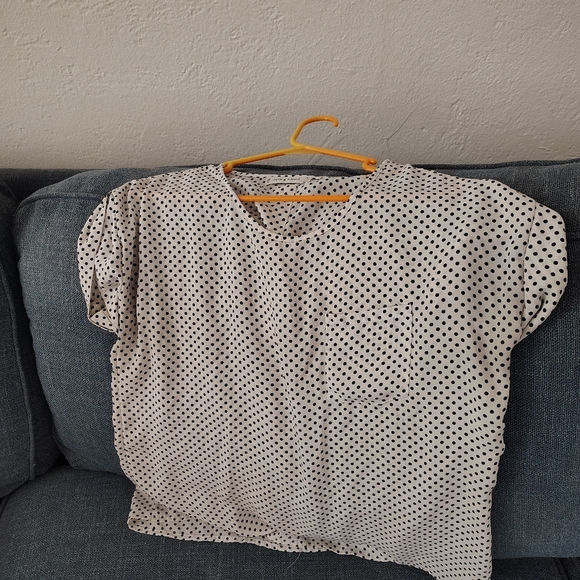 Jon & Anna - Polka Dot Women's Top size large black and white - Picture 4 of 8